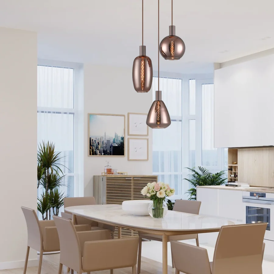 Gaze Expresso 3 Head Suspended Chandelier