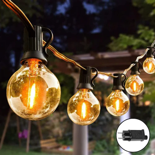 G40 Outdoor Bulb String Lights Hanging - IP44 Rainproof G40 Globe LED Bulbs - Image 4