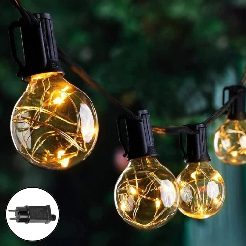 G40 Outdoor Bulb String Lights Hanging - IP44 Rainproof G40 Globe LED Bulbs - Image 3